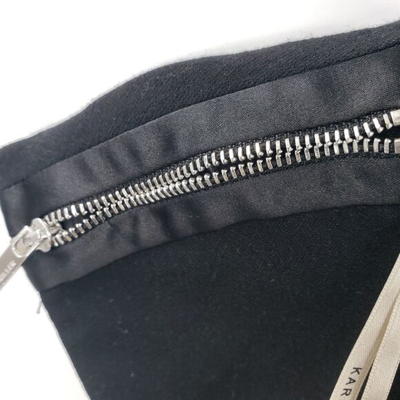 KAREN MILLEN womens black cotton with satin sides dress (no size tag) - Picture 7 of 7